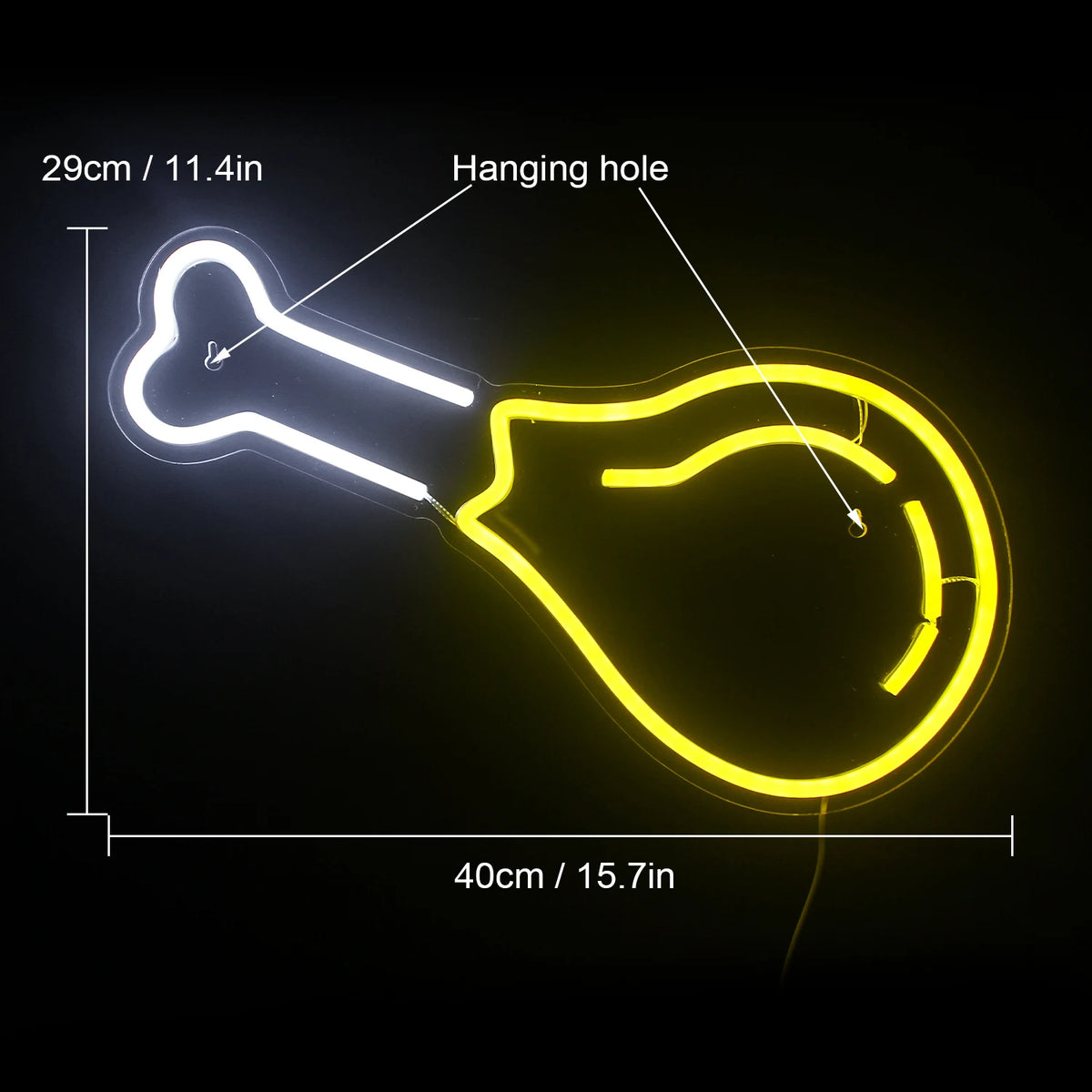 Chicken Drumstick 5V USB LED Neon Sign - Budget Friendly