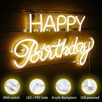 Happy Birthday – LED-neonbord (5 V USB)