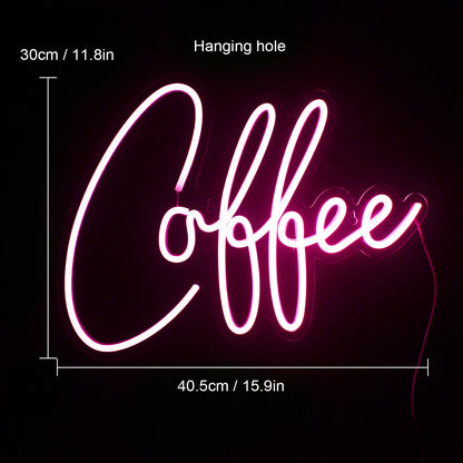 Pink Coffee 5V USB LED Neon Sign - Budget Friendly