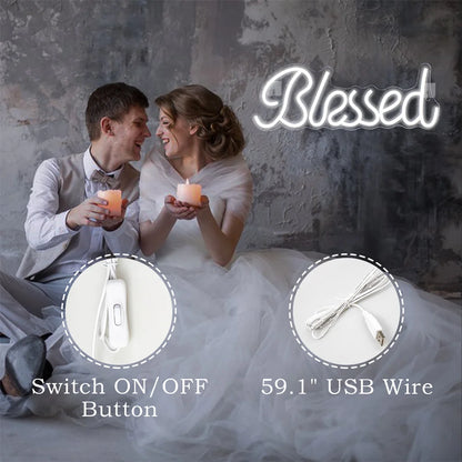 Blessed 5V USB LED Neon Sign - Budget Friendly