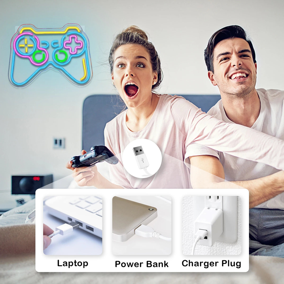 Game Room Decor 5V USB LED Neon Sign - Budget Friendly