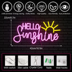 Hello Sunshine 5V USB LED Neon Sign - Budget Friendly