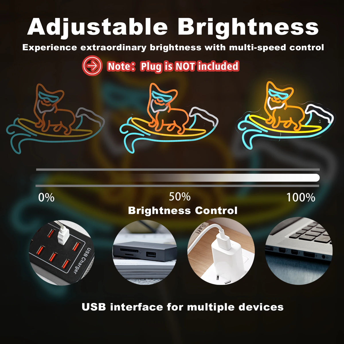 Pet Shop Neon Dimmable Corgi Dog 5V USB LED Neon Sign - Budget Friendly