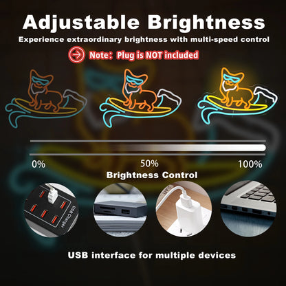 Pet Shop Neon Dimmable Corgi Dog 5V USB LED Neon Sign - Budget Friendly