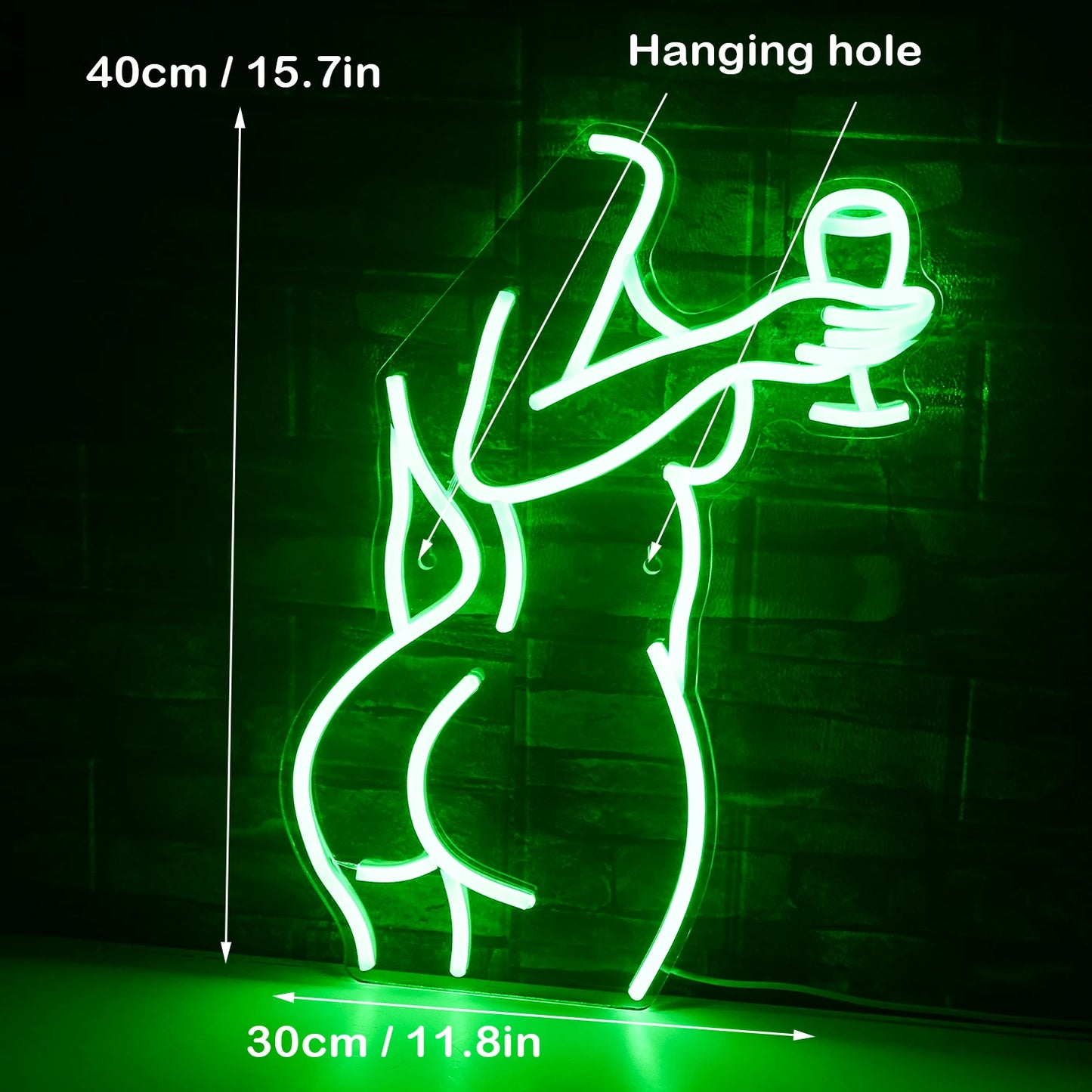 Woman Wine Glass 5V USB LED Neon Sign - Budget Friendly
