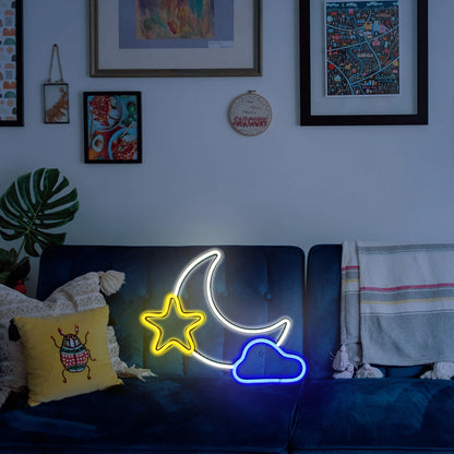 Moon Star 5V USB LED Neon Sign - Budget Friendly
