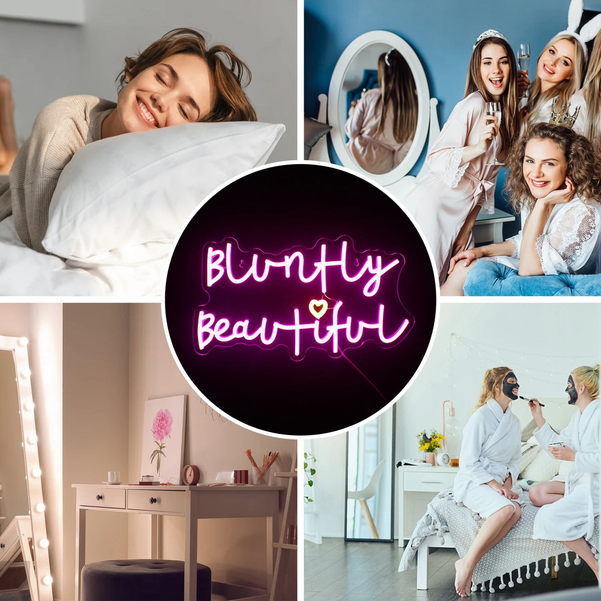 Bluntly Beautiful – Hart – LED-neonreclame (5 V USB)