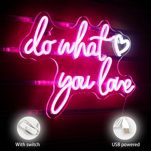 do what you love – Hart – LED-neonbord (5 V USB)