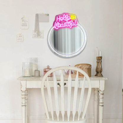 Mirror Hello Beautiful 5V USB LED Neon Sign - Budget Friendly