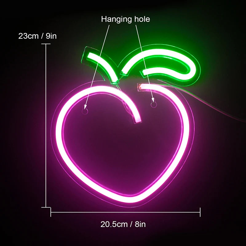 Perzik – LED-neonbord (5 V USB)