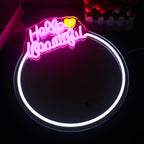 Mirror Hello Beautiful – LED-neonbord (5 V USB)