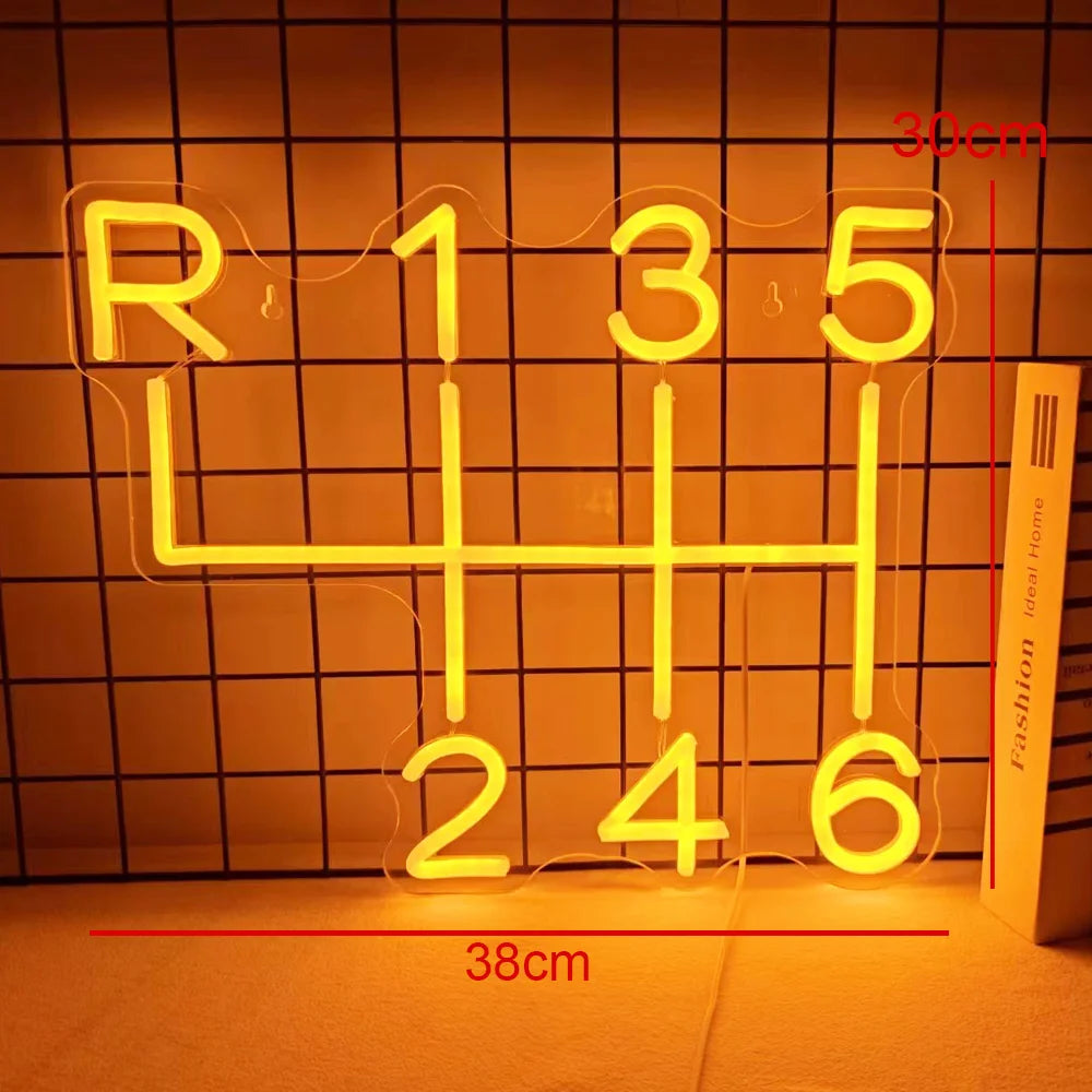 Car Gearbox 5V USB LED Neon Sign - Budget Friendly
