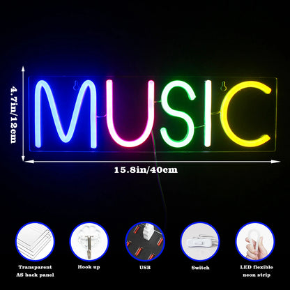 Music 5V USB LED Neon Sign - Budget Friendly