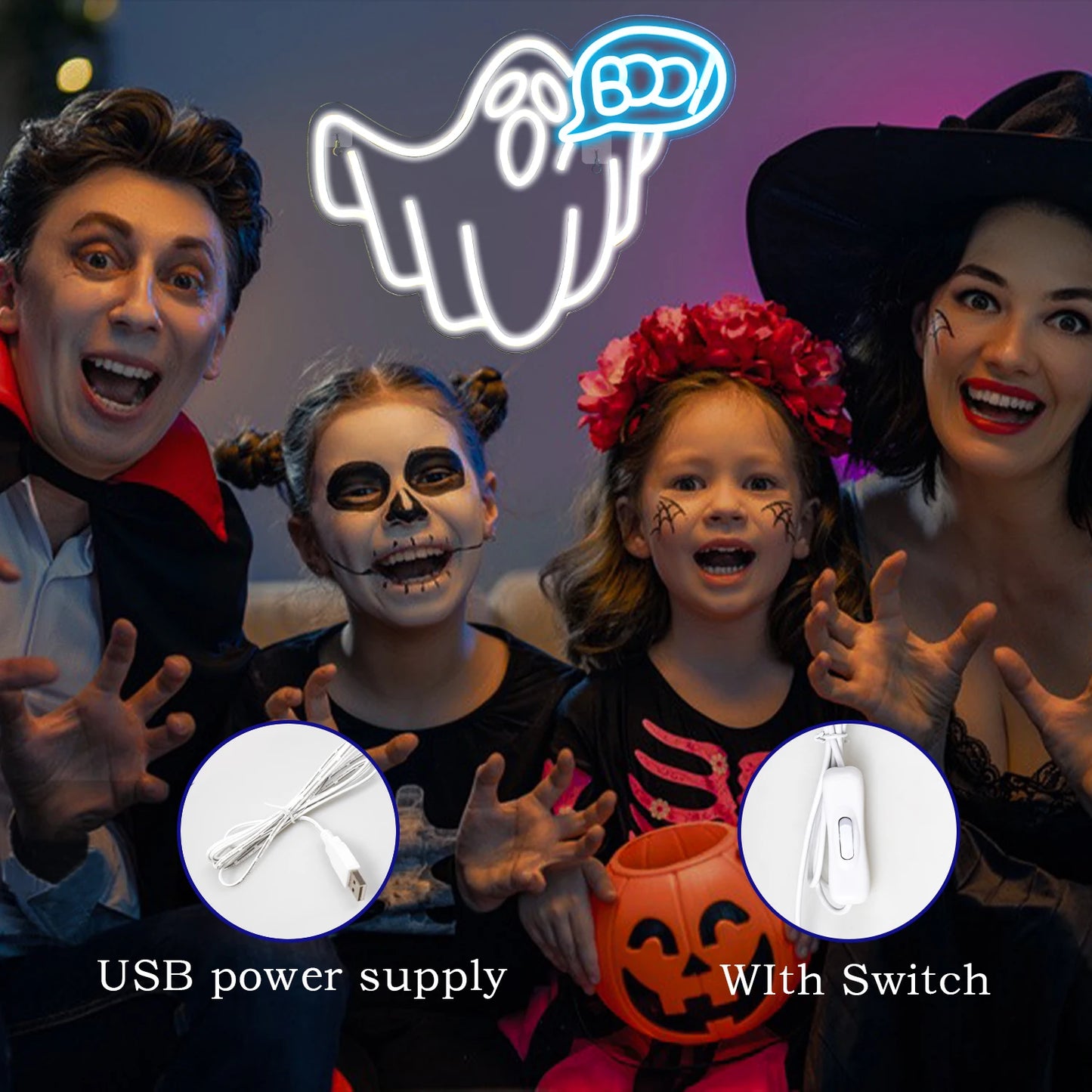 Halloween 5V USB LED Neon Sign - Budget Friendly