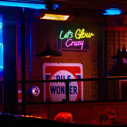 Let's Glow Crazy 5V USB LED Neon Sign - Budget Friendly
