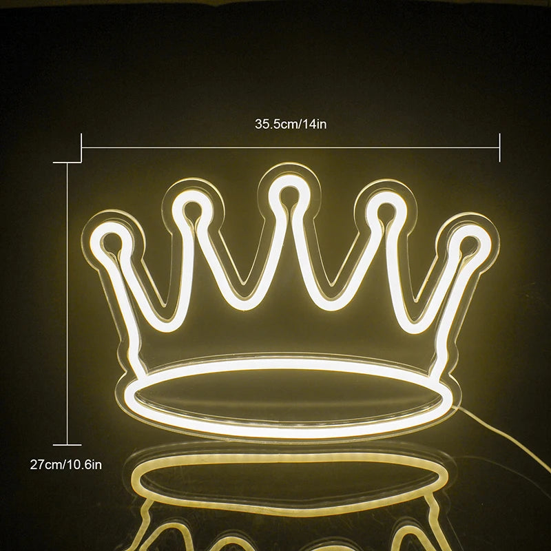 Crown Shaped 5V USB LED Neon Sign - Budget Friendly