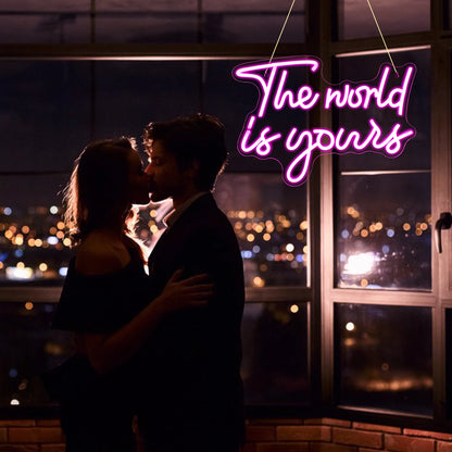 The World Is Yours 5V USB LED Neon Sign - Budget Friendly