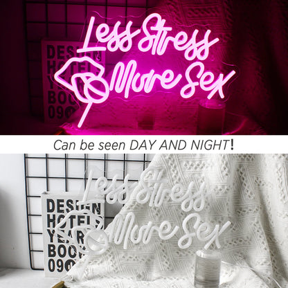 Less Stress More Sex 5V USB LED Neon Sign - Budget Friendly