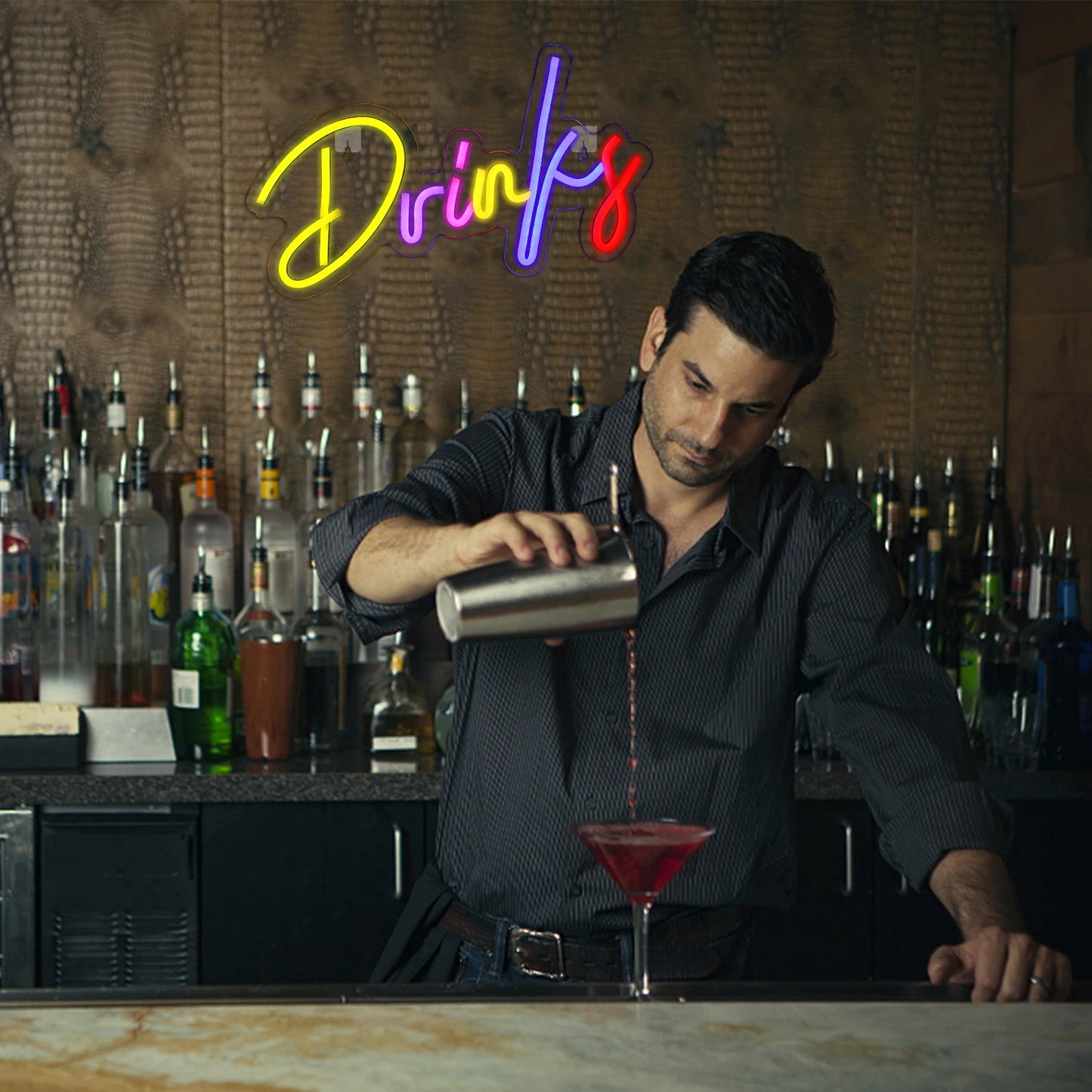 Colorful Drinks 5V USB LED Neon Sign - Budget Friendly