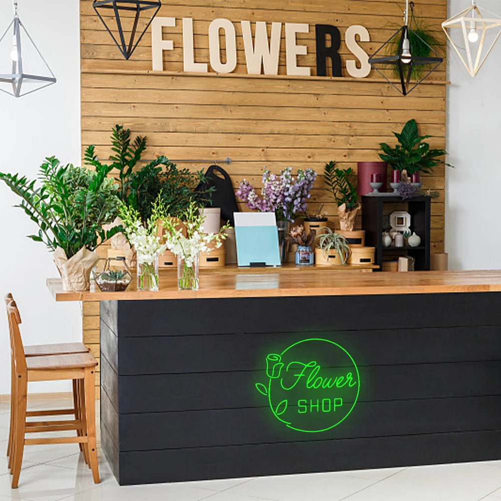 Flower Shop 5V USB LED Neon Sign - Budget Friendly