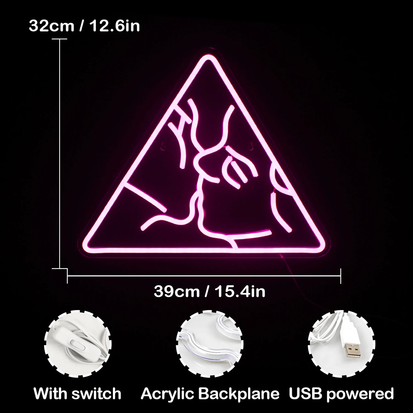 Kiss 5V USB LED Neon Sign - Budget Friendly