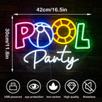 Pool Party 5V USB LED Neon Sign - Budget Friendly