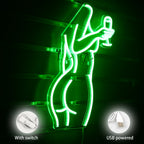 Woman Wine Glass 5V USB LED Neon Sign - Budget Friendly