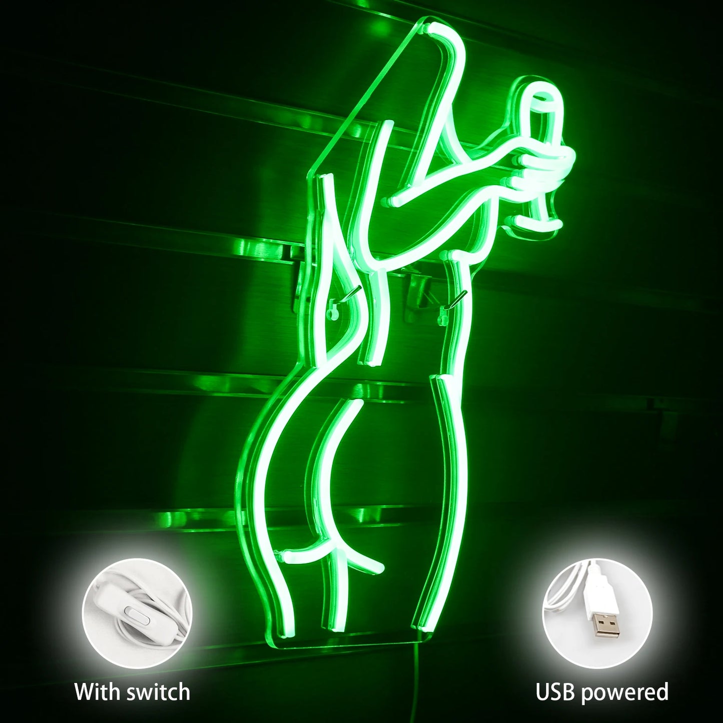 Woman Wine Glass 5V USB LED Neon Sign - Budget Friendly