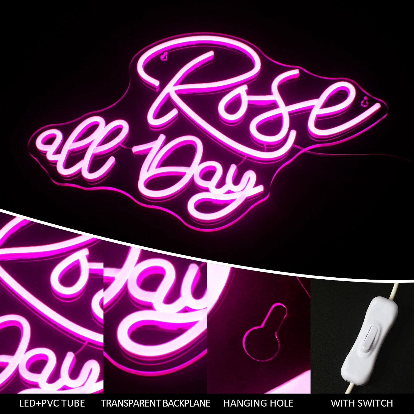 Rose all Day 5V USB LED Neon Sign - Budget Friendly