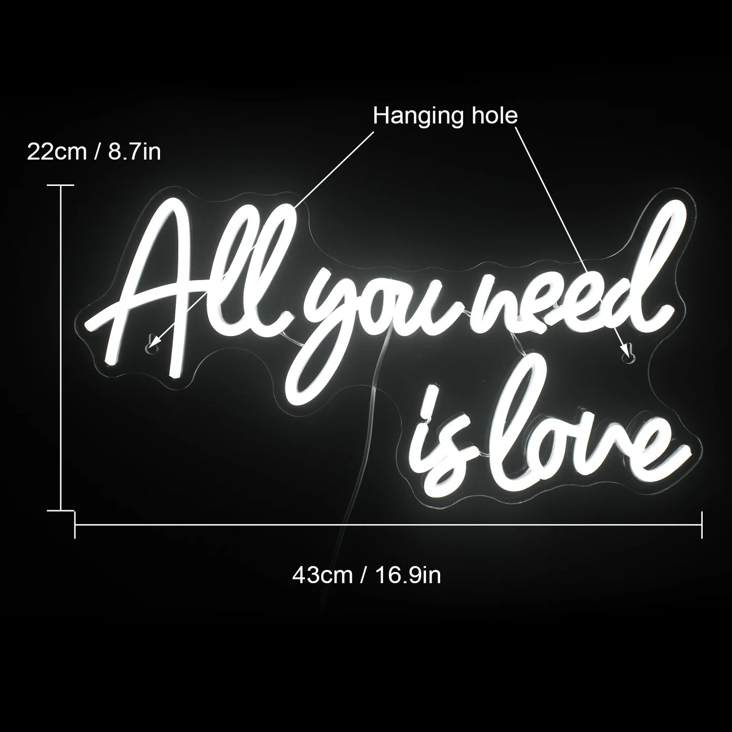 All You Need is Love 5V Mini USB LED Neon Sign - Budgetvriendelijk