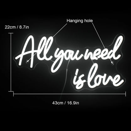 All You Need is Love 5V Mini USB LED Neon Sign - Budgetvriendelijk
