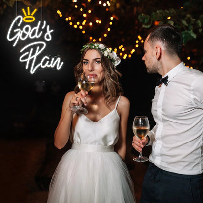 God's Plan Letter 5V USB LED Neon Sign - Budget Friendly