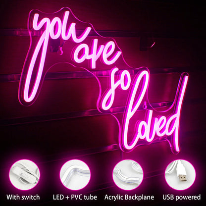 You Are So Loved 5V USB LED Neon Sign - Budget Friendly
