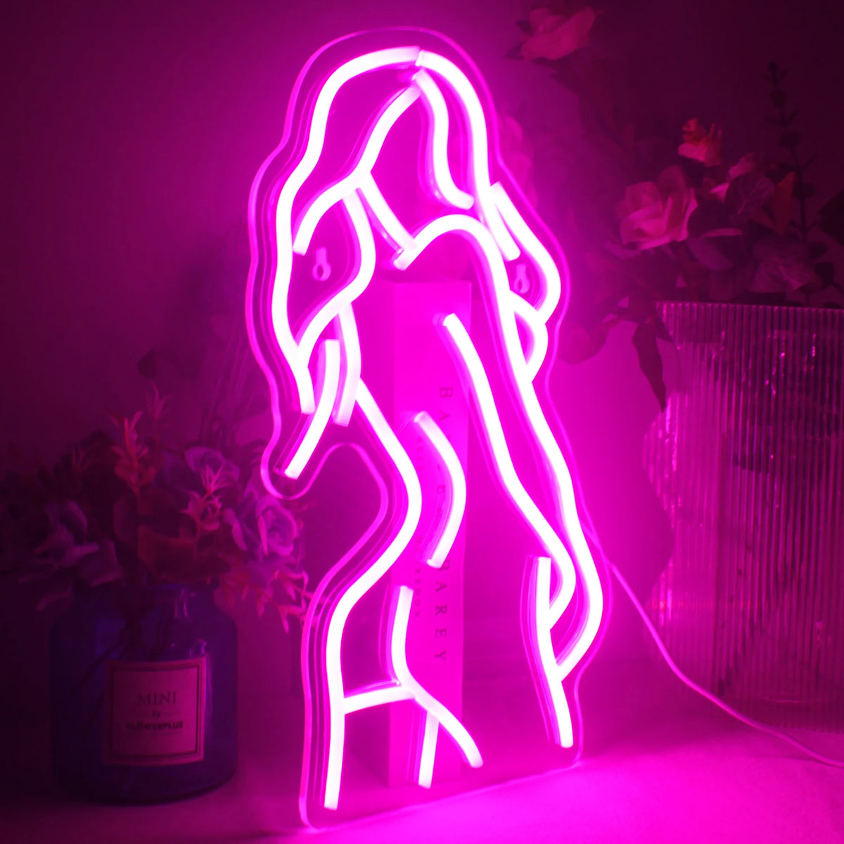 Omtrek van een vrouwenlichaam – LED-neonbord (5 V USB)