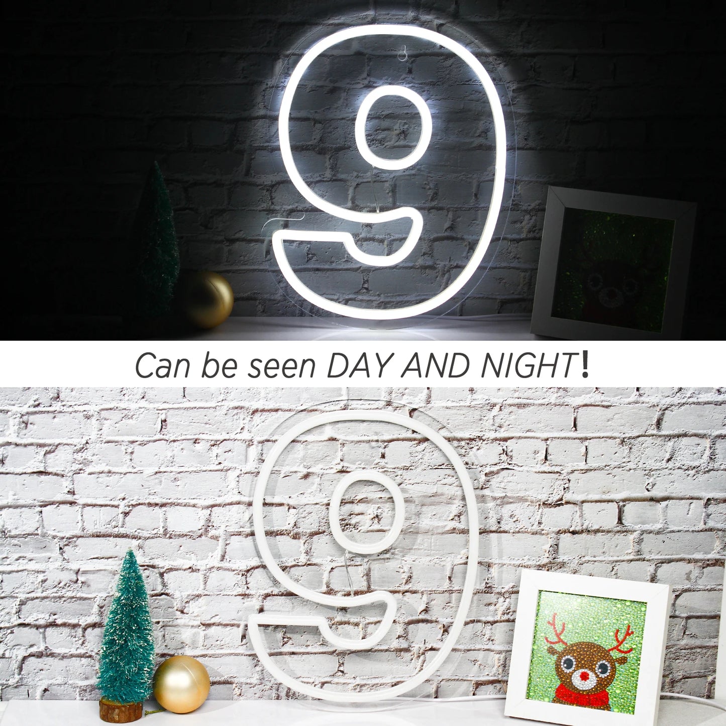 Birthday 0-9 Digital Number 5V USB LED Neon Sign - Budget Friendly