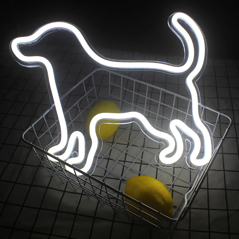 Small Dog 5V USB LED Neon Sign - Budget Friendly