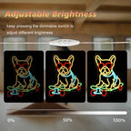 Skateboardende hond – LED-neonbord (5 V USB)