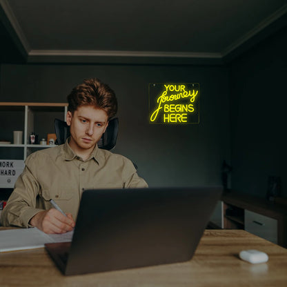 Journey Begin 5V USB LED Neon Sign - Budget Friendly