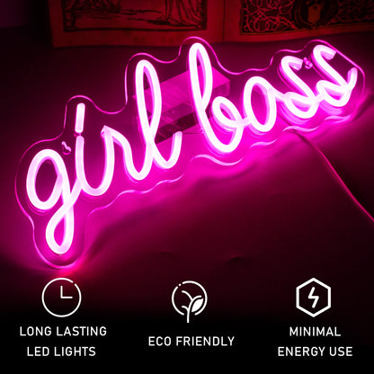 Girl Boss 5V USB LED Neon Sign - Budget Friendly