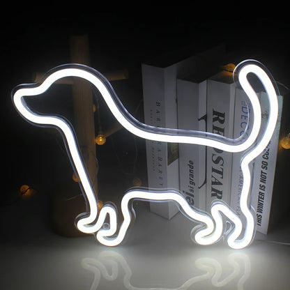 Small Dog 5V USB LED Neon Sign - Budget Friendly