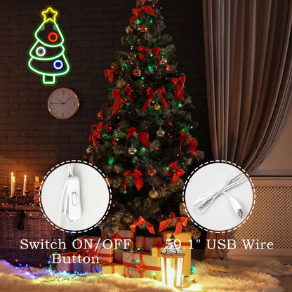 Christmas Tree 5V USB LED Neon Sign - Budget Friendly