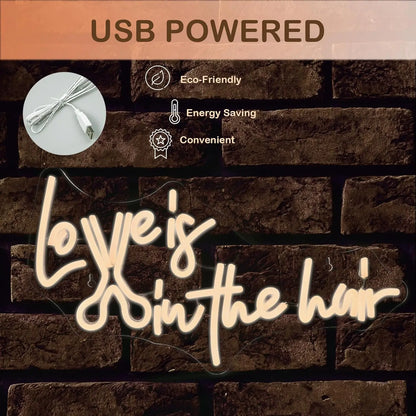 Love is in the Hair 5V USB LED Neon Sign - Budget Friendly