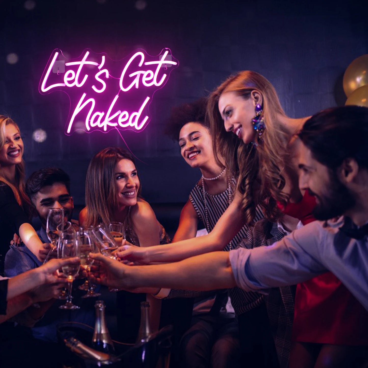 Let's Get Naked 5V USB LED Neon Sign - Budget Friendly