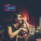 BAR – Cocktailglas met rechthoekige rand – LED-neonreclame (5 V USB)
