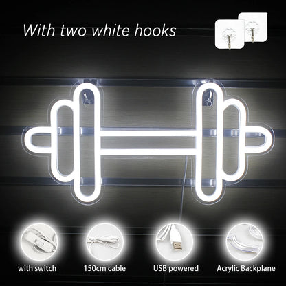 Barbell 5V USB LED Neon Sign - Budget Friendly