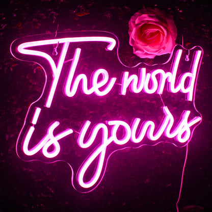 The World Is Yours 5V USB LED Neon Sign - Budget Friendly