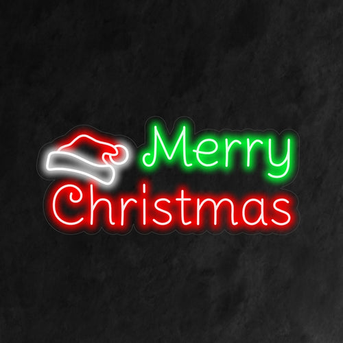 "Santa Claus Hat Merry Christmas Neon Sign" is een speelse en feestelijke toevoeging aan je kerstinterieur. Een neonlamp met de iconische kerstmuts.