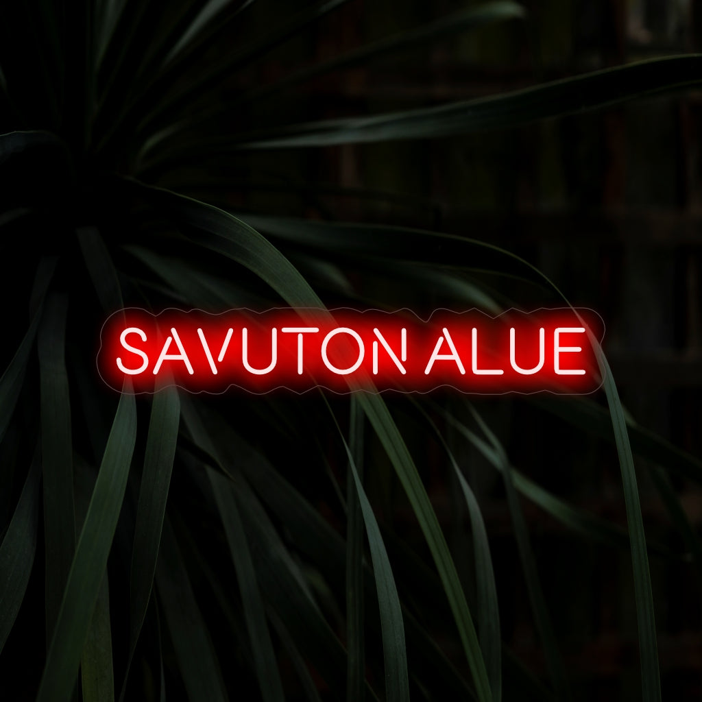 "Savuton Alue Neon Sign" is een unieke en intrigerende toevoeging, perfect voor ruimtes die een rookvrije omgeving omarmen. Verlicht met de helderheid en frisheid van een rookvrije zone!