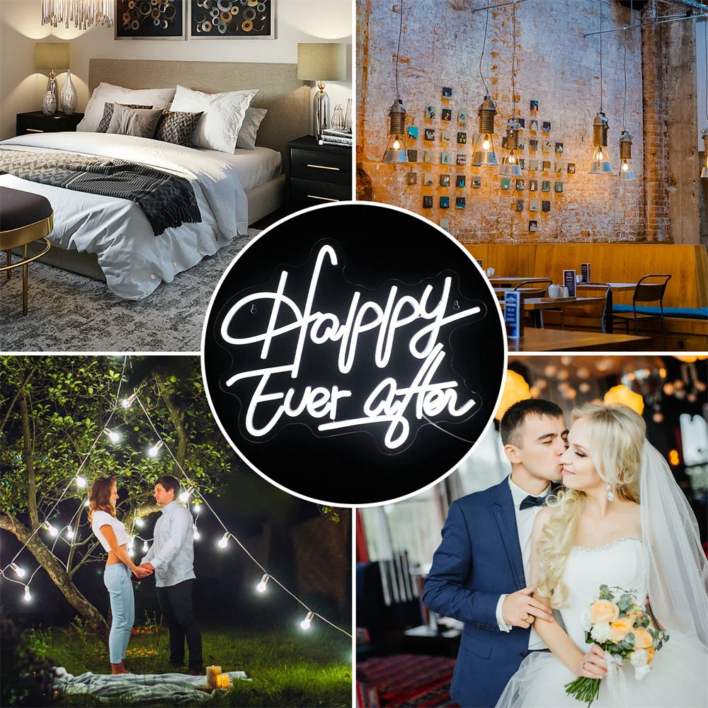 Happy Ever After 5V USB LED Neon Sign - Budget Friendly