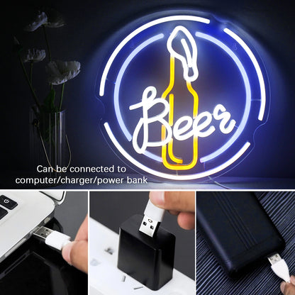 Bar Beer 5V USB LED Neon Sign - Budget Friendly